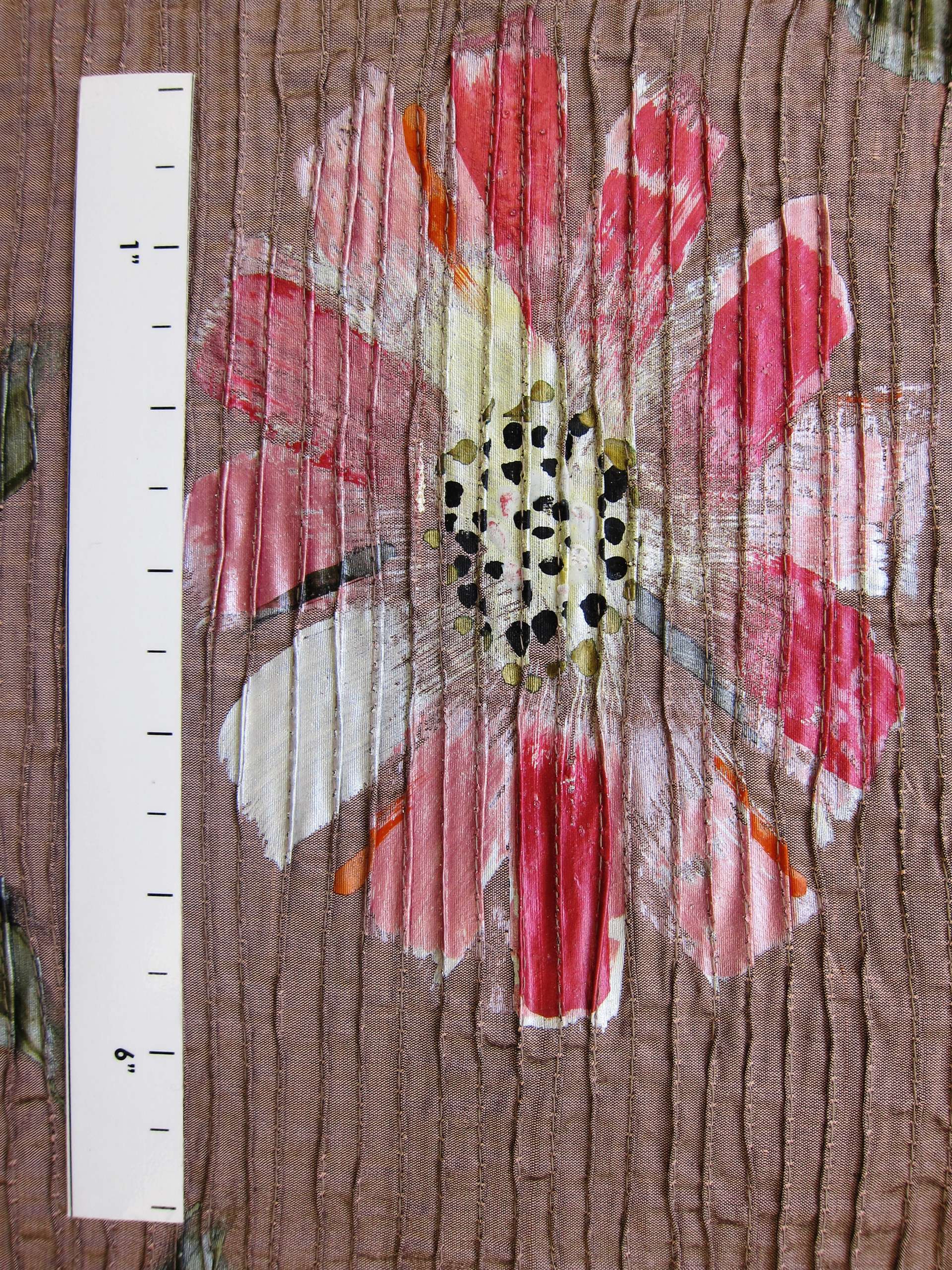 Pintuck Hand Painted Silk Shantung1