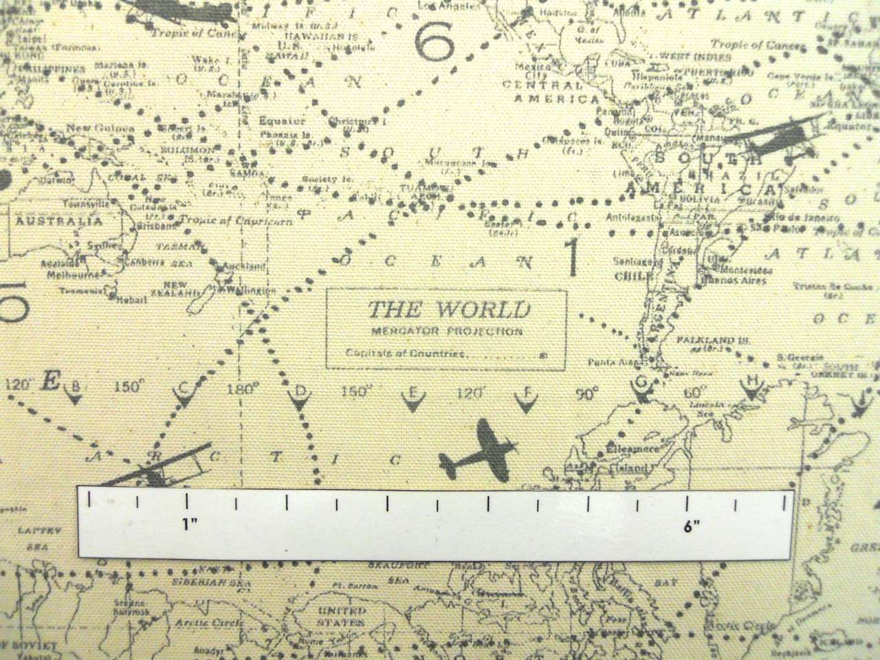 Cotton Canvas World Map Print1