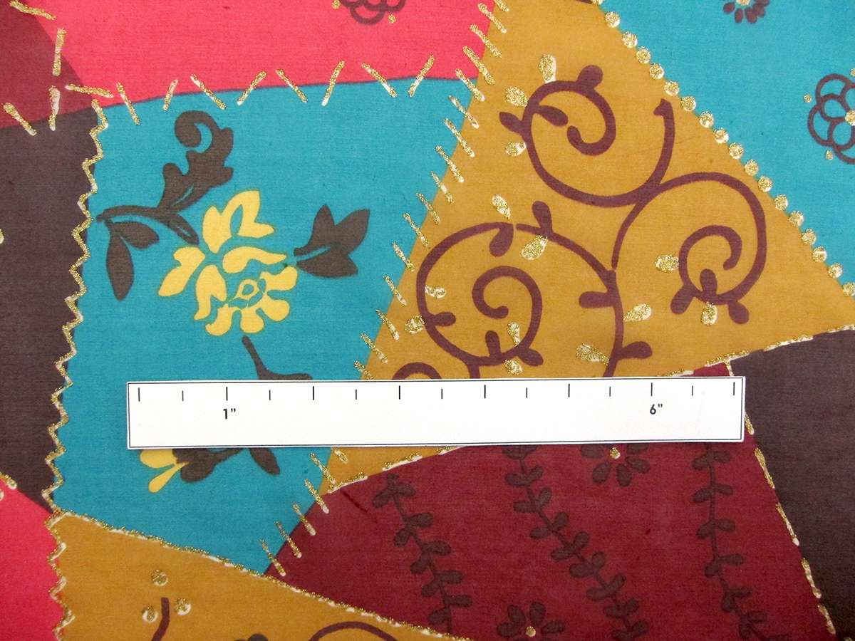 Metallic Printed Silk Chiffon2