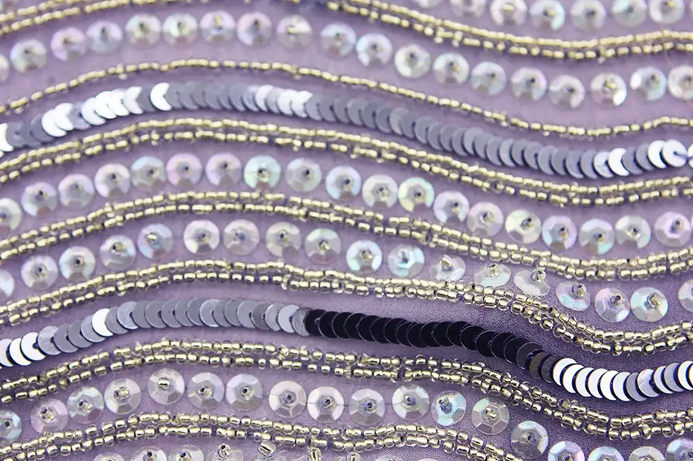 Sequins on Silk Chiffon0