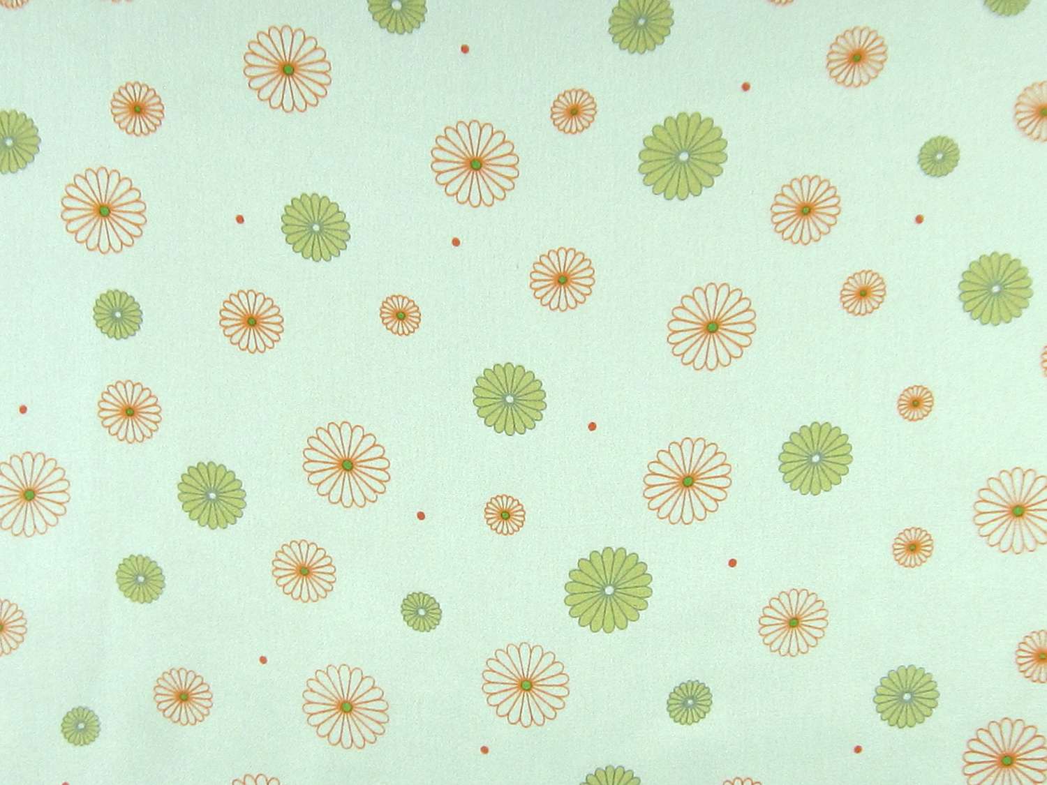 Printed Silk Charmeuse with Small Floral on Light Green Ground