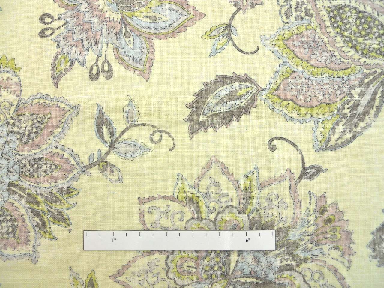 Linen Viscose Upholstery Floral Paisley Print1