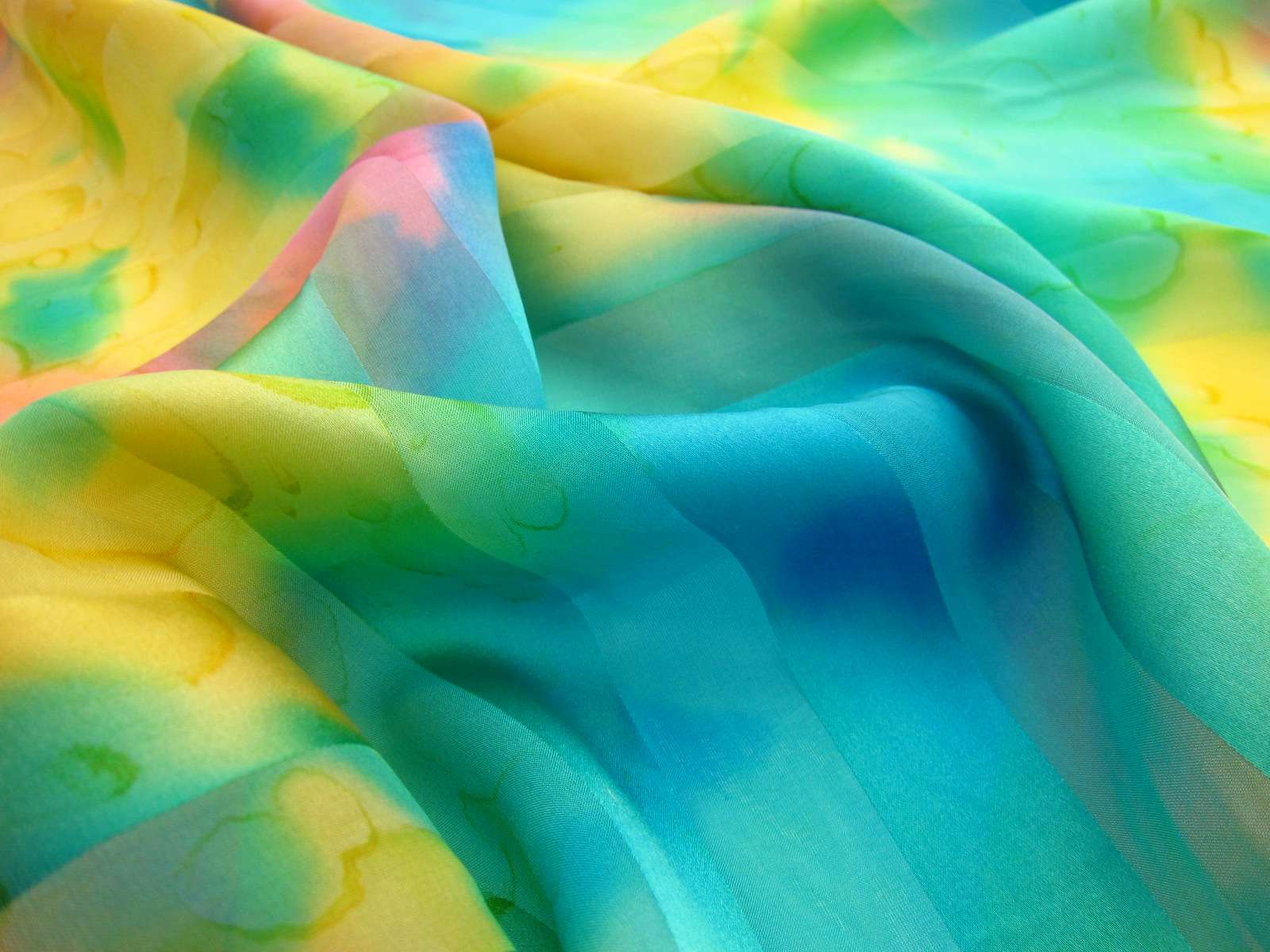 Tie Dye Satin Stripe Silk Chiffon2
