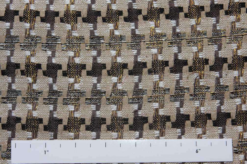 Silk Metallic Tweed in Khaki Gold