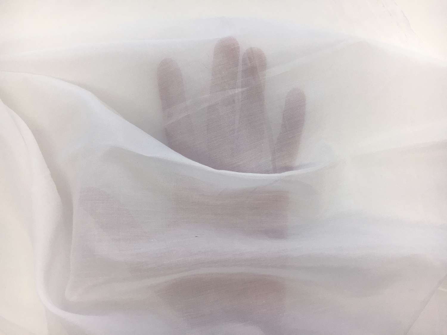 Silk Cotton Voile in White1