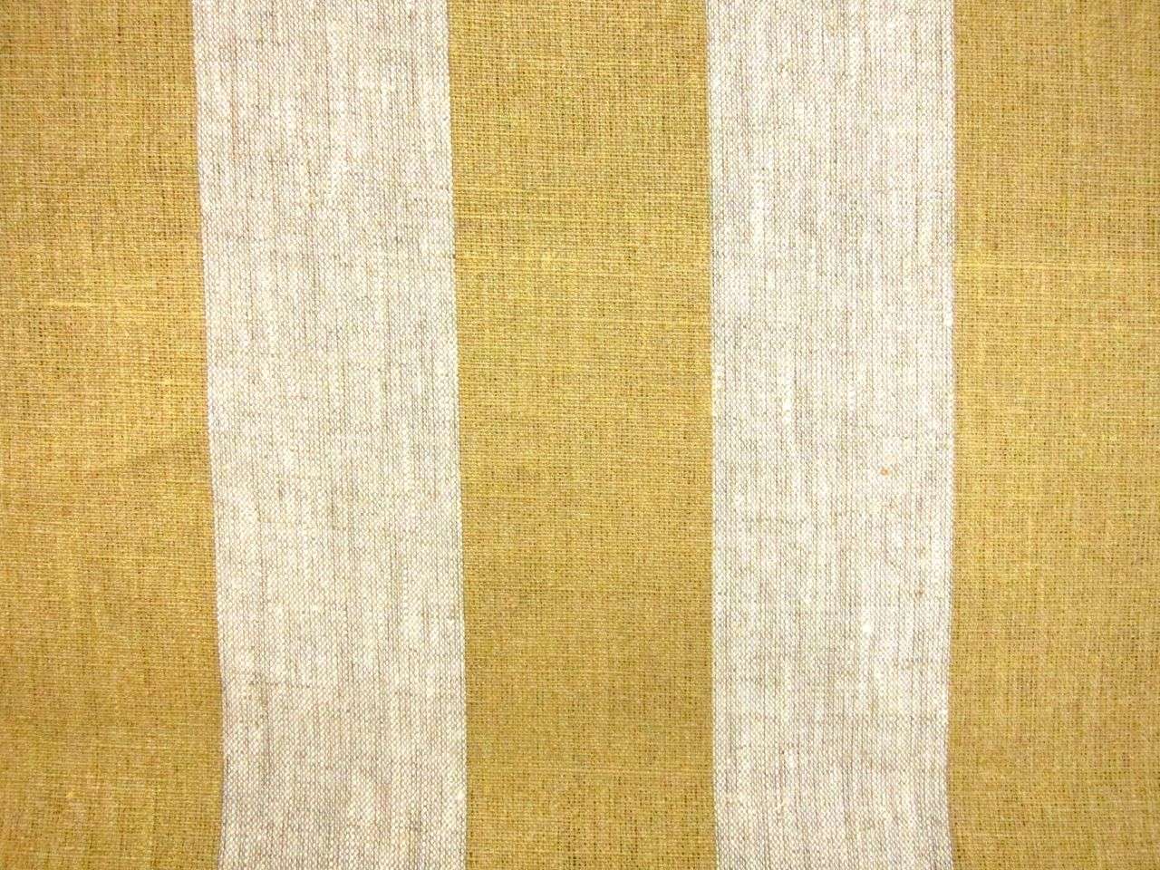 Linen Upholstery Metallic 3" Stripe Print in Gold