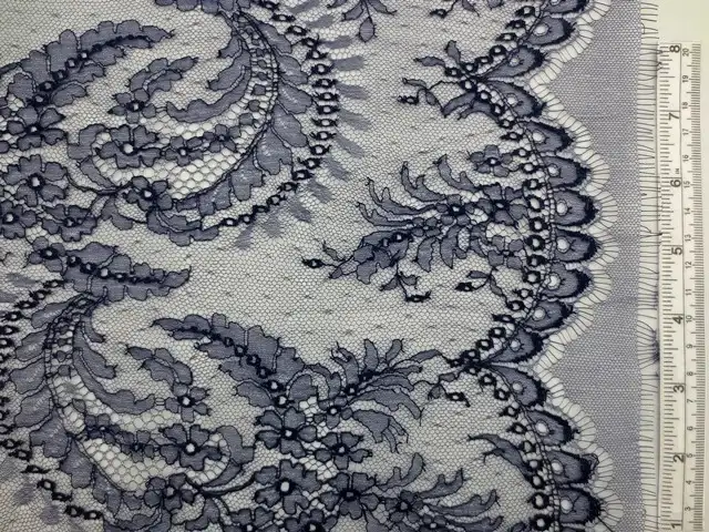 Chantilly Lace Made in France "The Fern" in Navy
