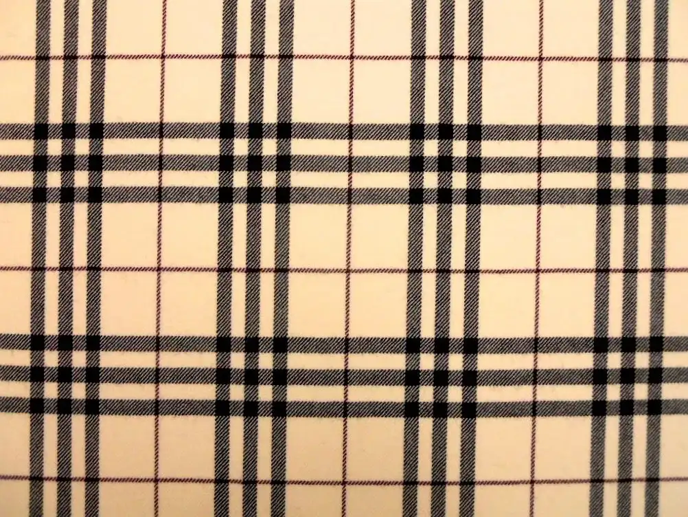Italian Virgin Wool Plaid in Black Maroon