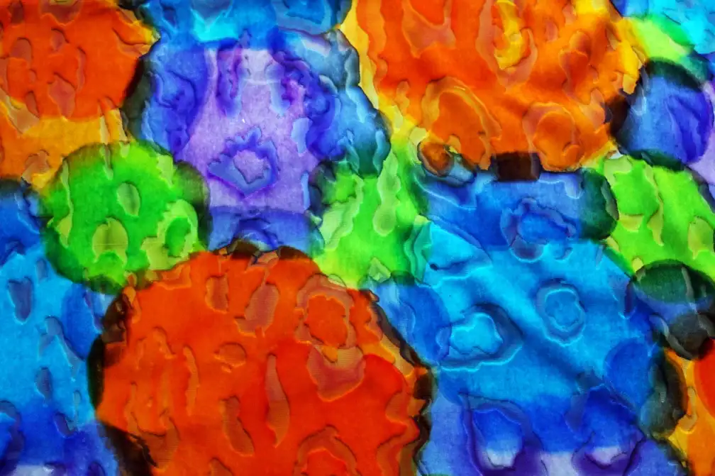 Silk Rayon Burnout Velvet Multicolor Abstract