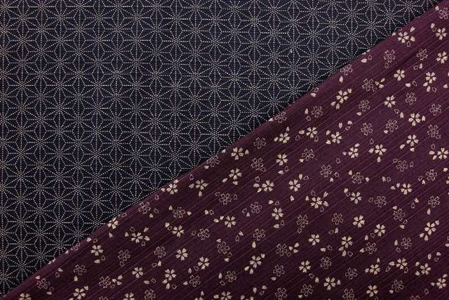Japanese Cotton Doubleface Print in Purple Indigo