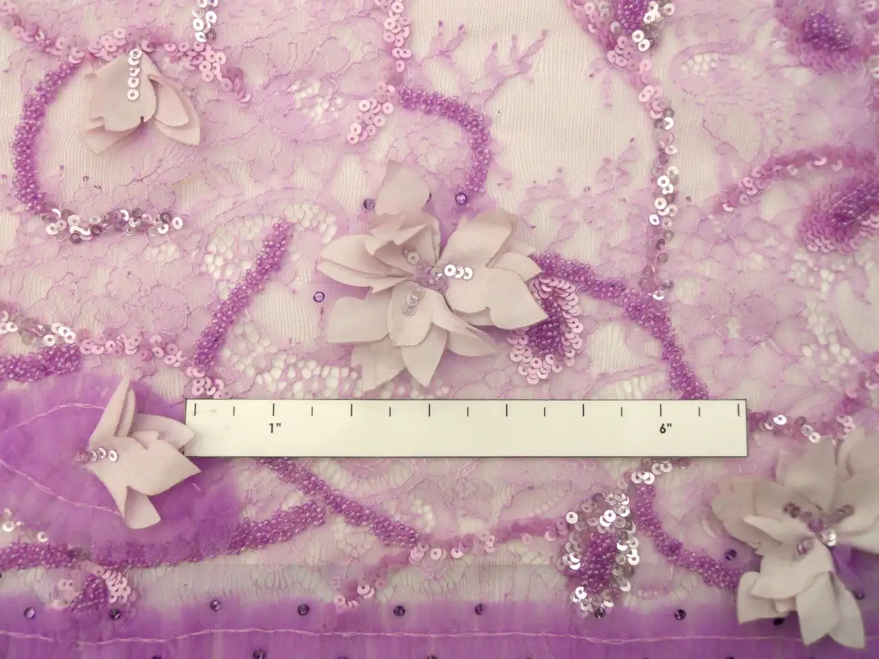 SALE PIECE Beaded and Appliquéd Chantilly Lace1