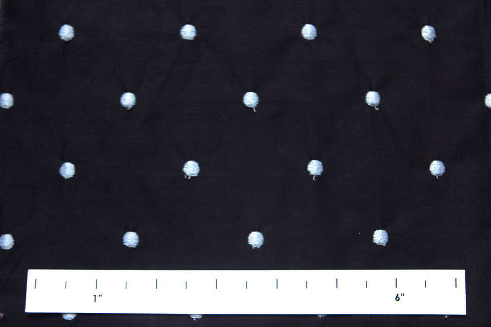 Cotton Embroidered Dots Baby Blue on Black1