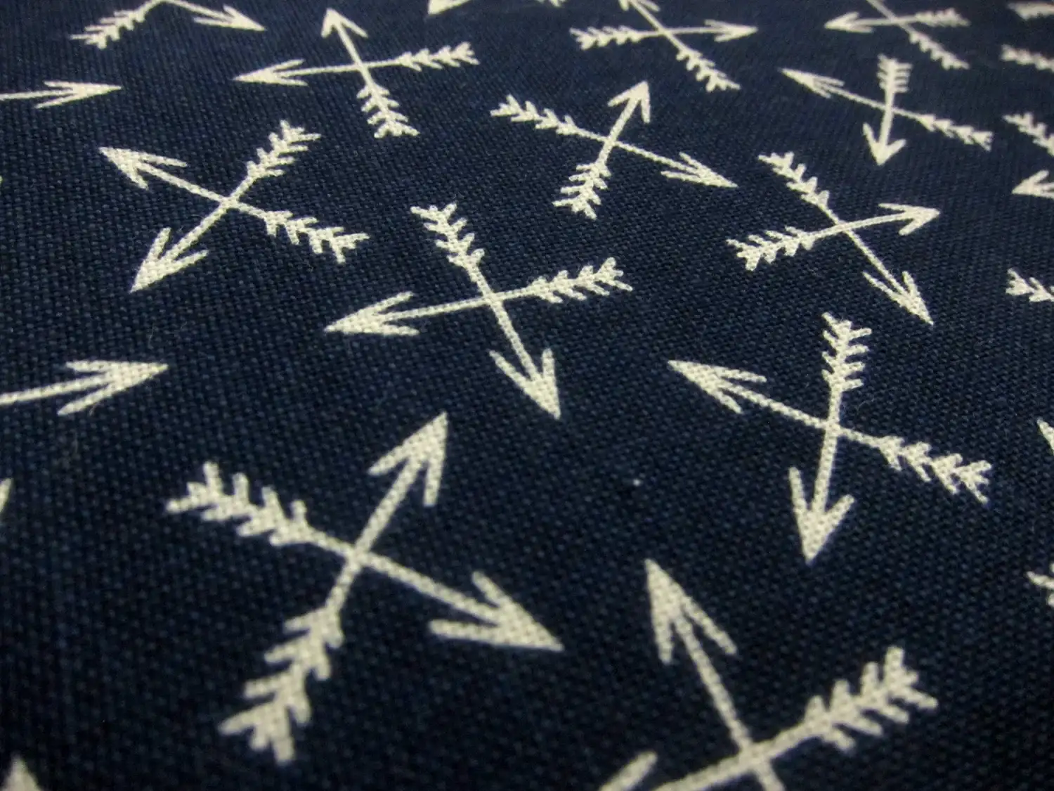 Navy Cotton Broadcloth Print with Crossed Arrows