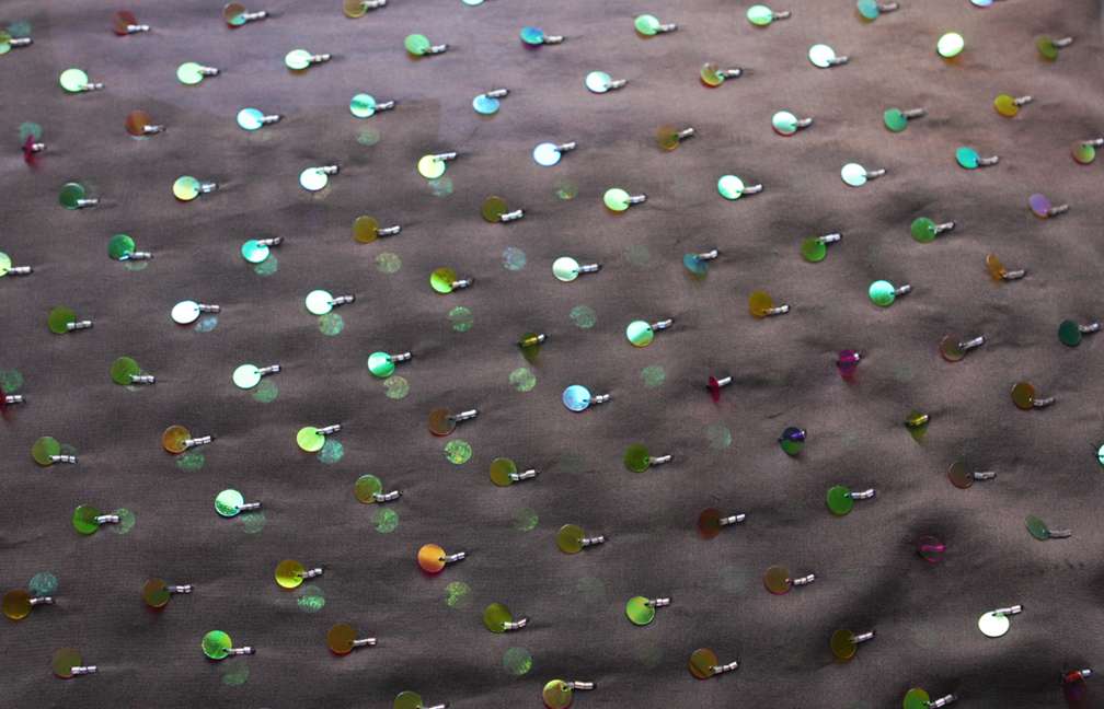 Paillettes on Silk Chiffon0