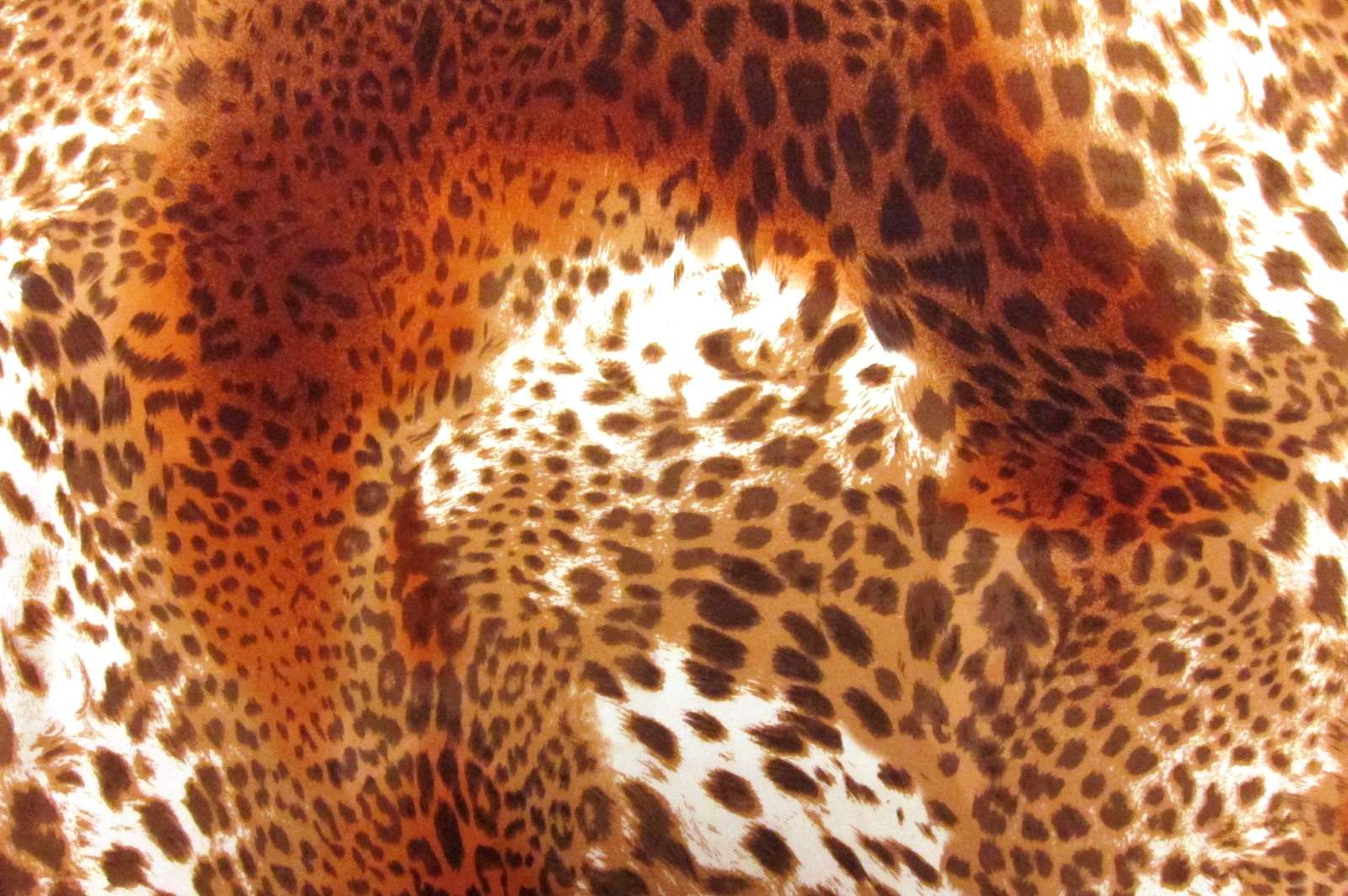 Printed Silk Charmeuse Animal in Orange Background