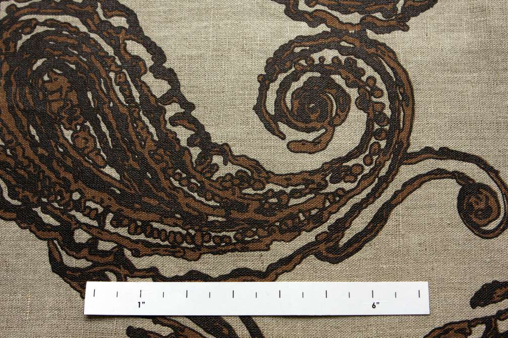 Linen Upholstery Large Paisley Print1