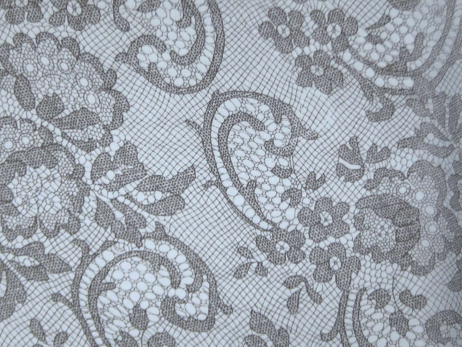 Printed Silk Chiffon with Floral Lace Patterns0