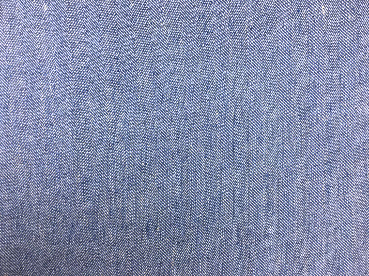 Linen Herringbone in Blue0