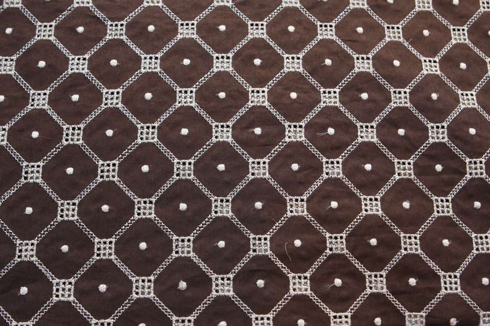 Cotton Eyelet in Brown1