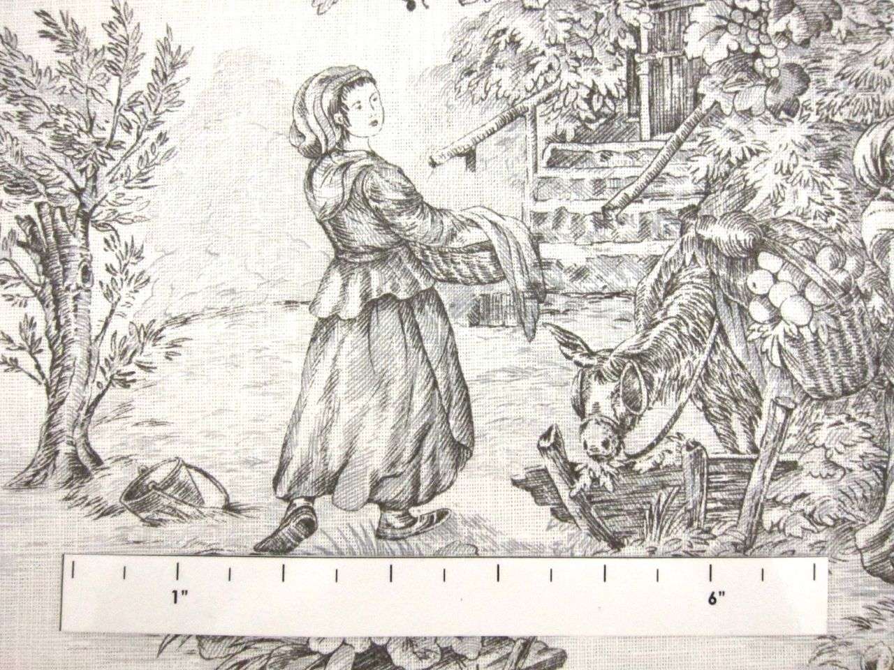 French Linen Toile de Jouy Print1