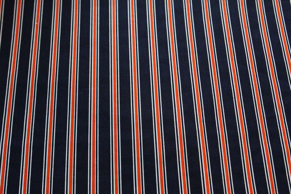 Cotton Canvas Orange Navy Stripe0