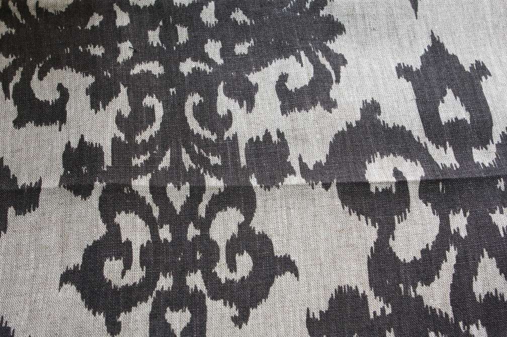 Linen Upholstery Ornamental Ikat Print1