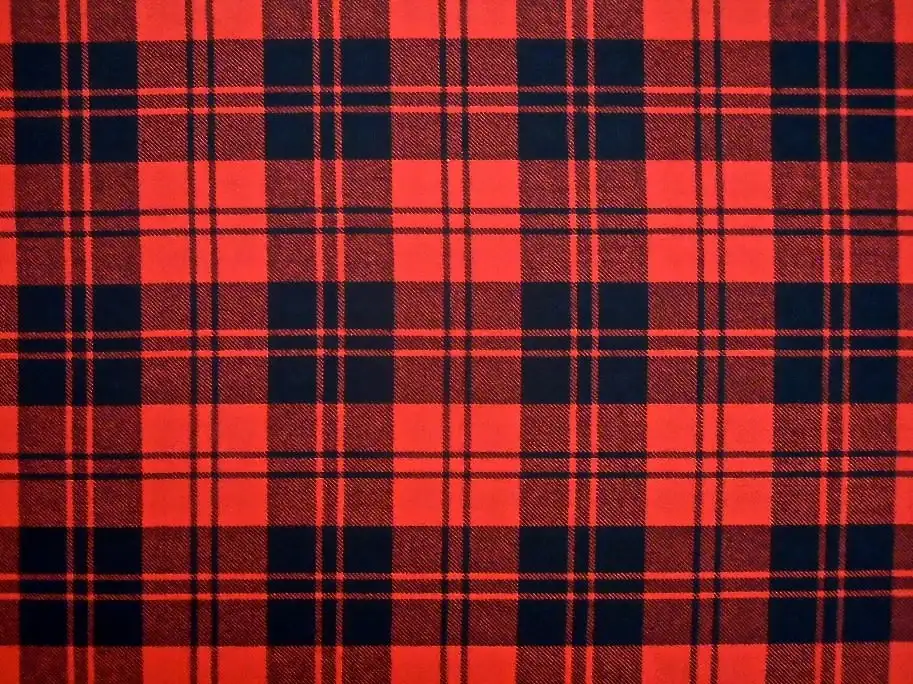 Austrian Virgin Wool Plaid Suiting in Red Black