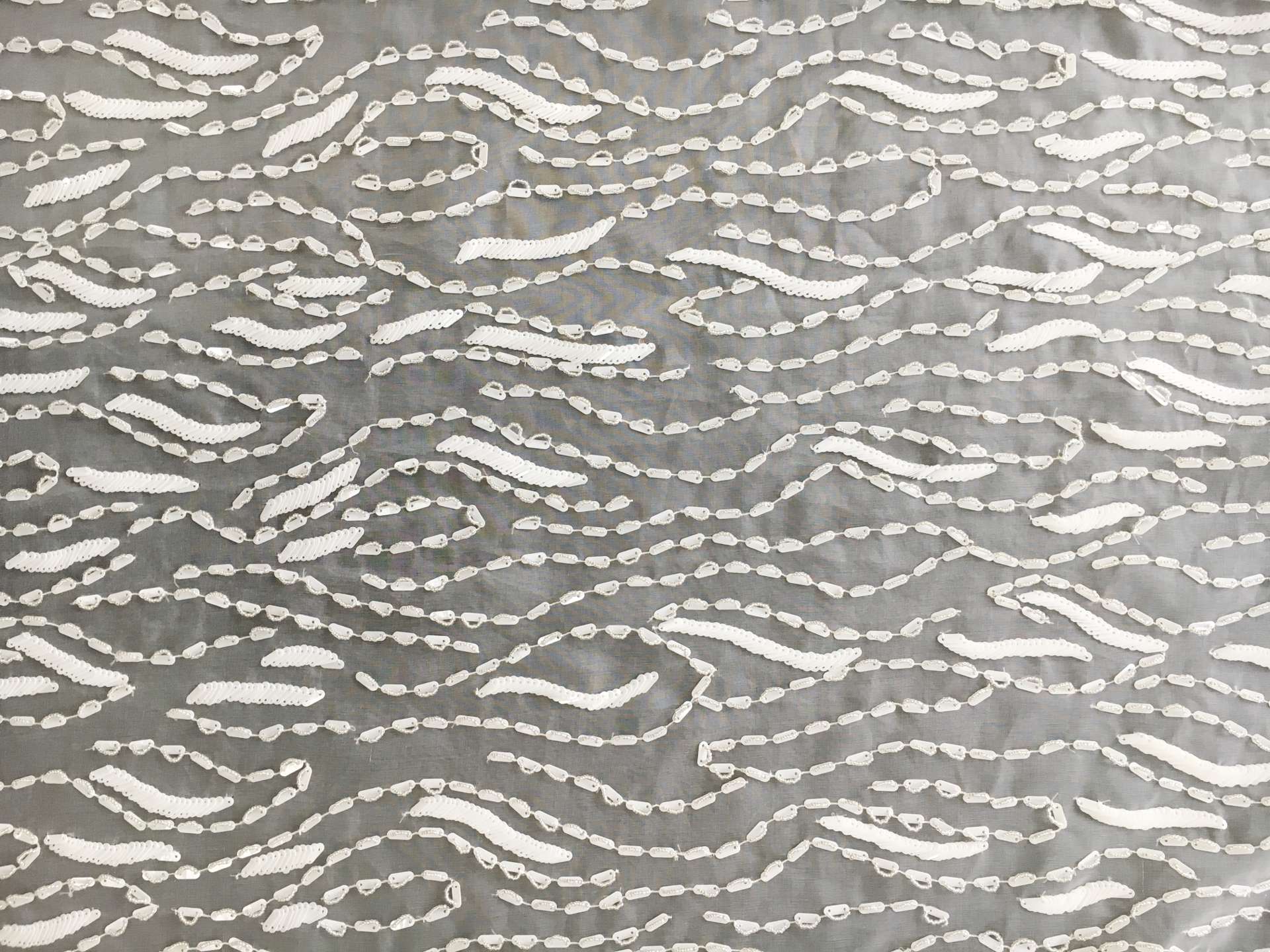 Beaded Silk Organza Panel0