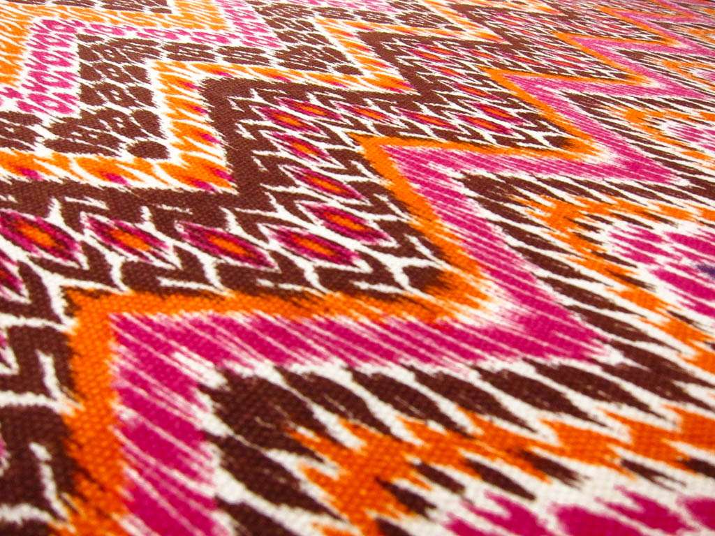 Linen Upholstery Multi Zig Zag Ikat Print2
