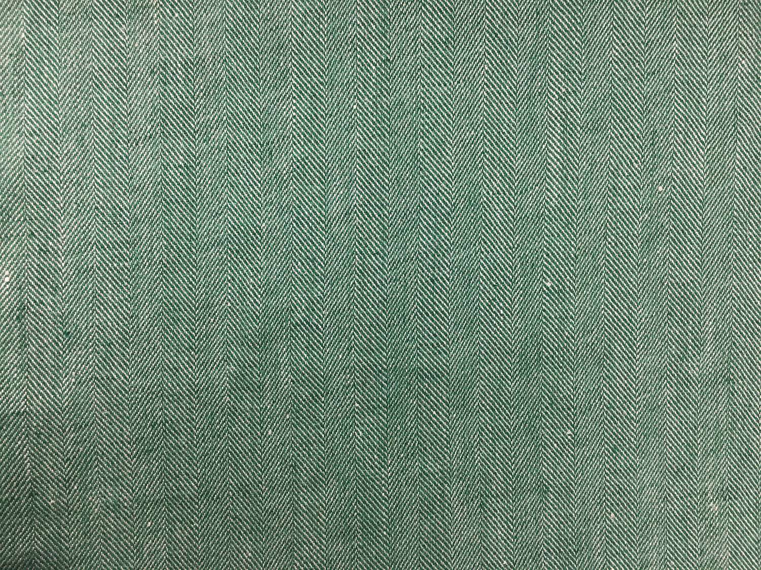 Linen Herringbone in Grass Green0