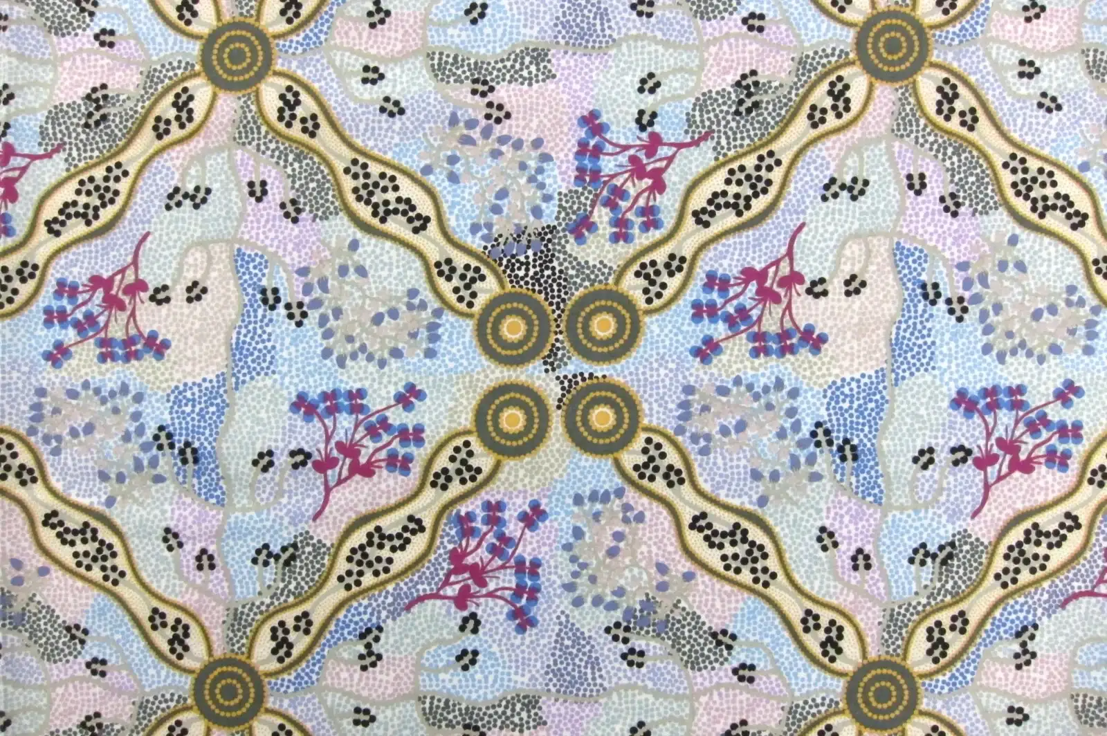 Australian Cotton Print With Aboriginal Motif0