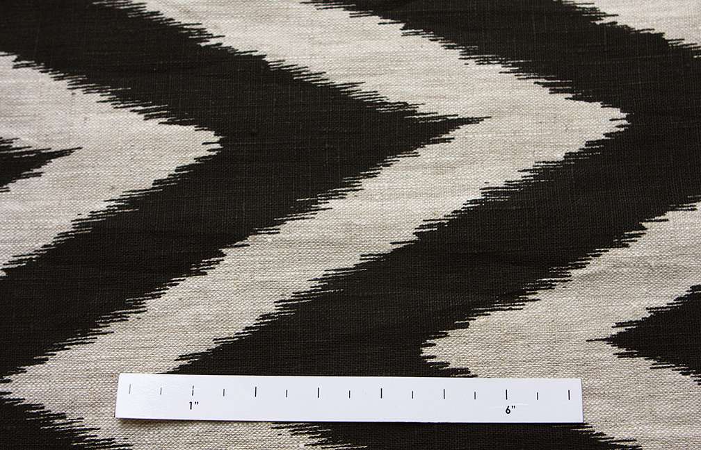 Linen Upholstery Zig Zag Ikat Print0