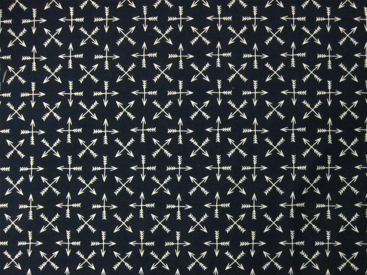 Navy Cotton Broadcloth Print with Crossed Arrows1