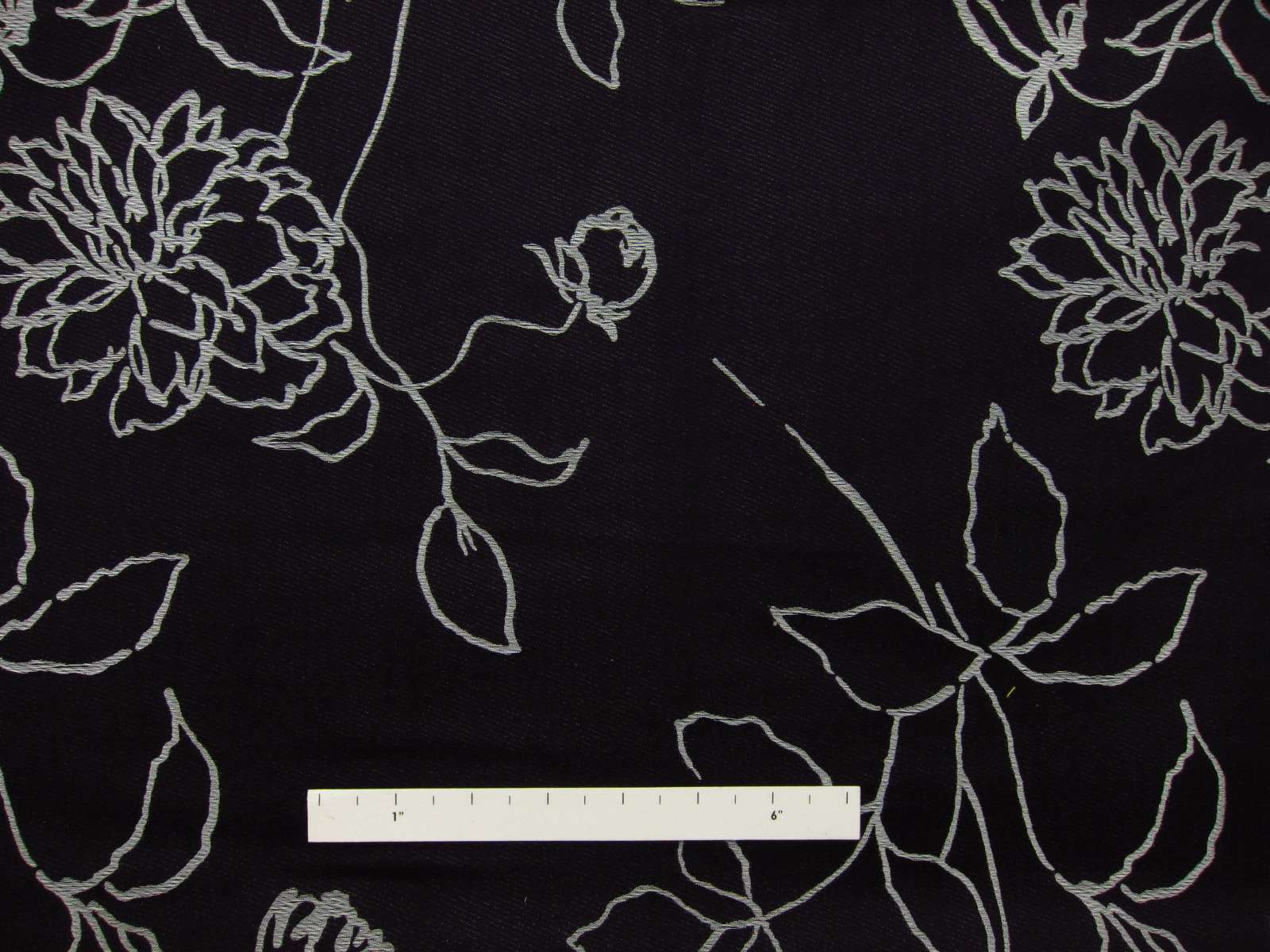 Metallic Brocade with Floral Outlines0