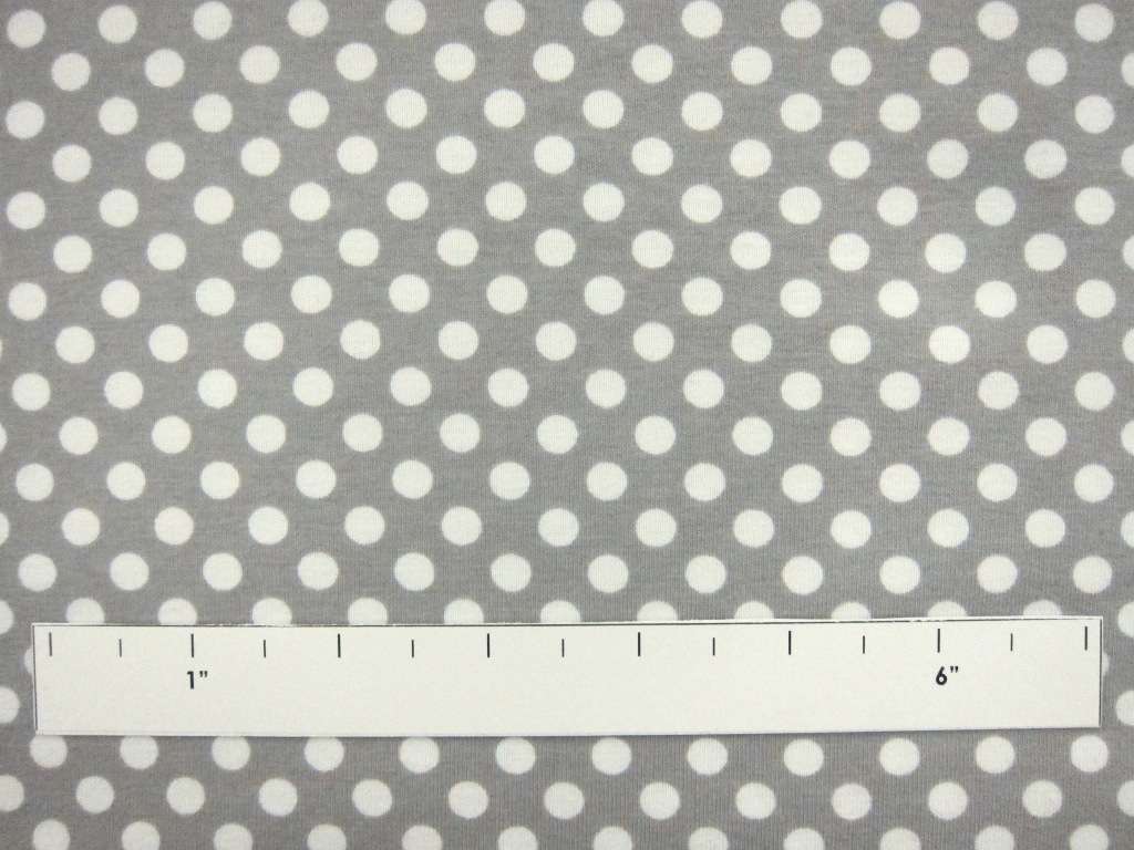 Cotton Jersey Polka Dot Print in Grey1