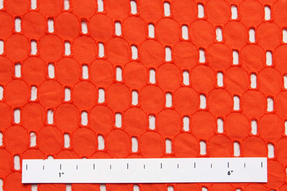 Cotton Eyelet in Orange0