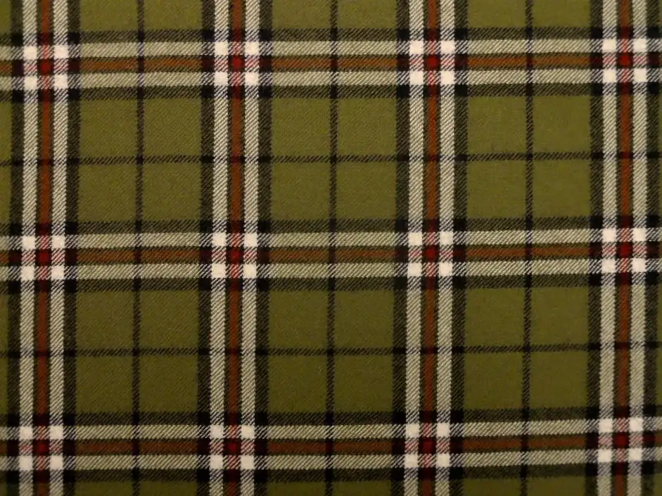 Austrian Virgin Wool Plaid in Army Green