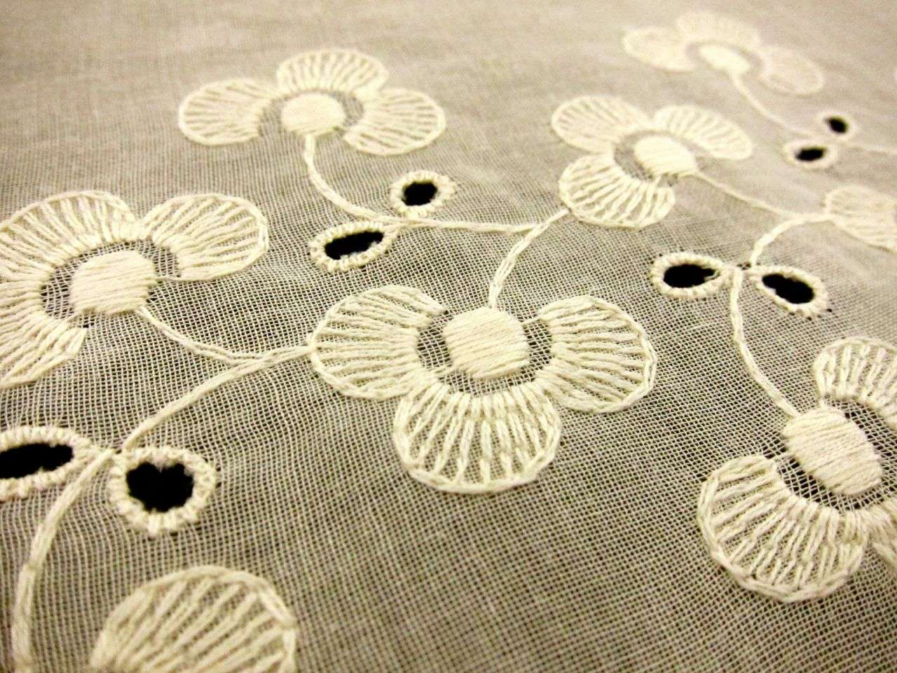 Embroidered Cotton Eyelet in Cream2