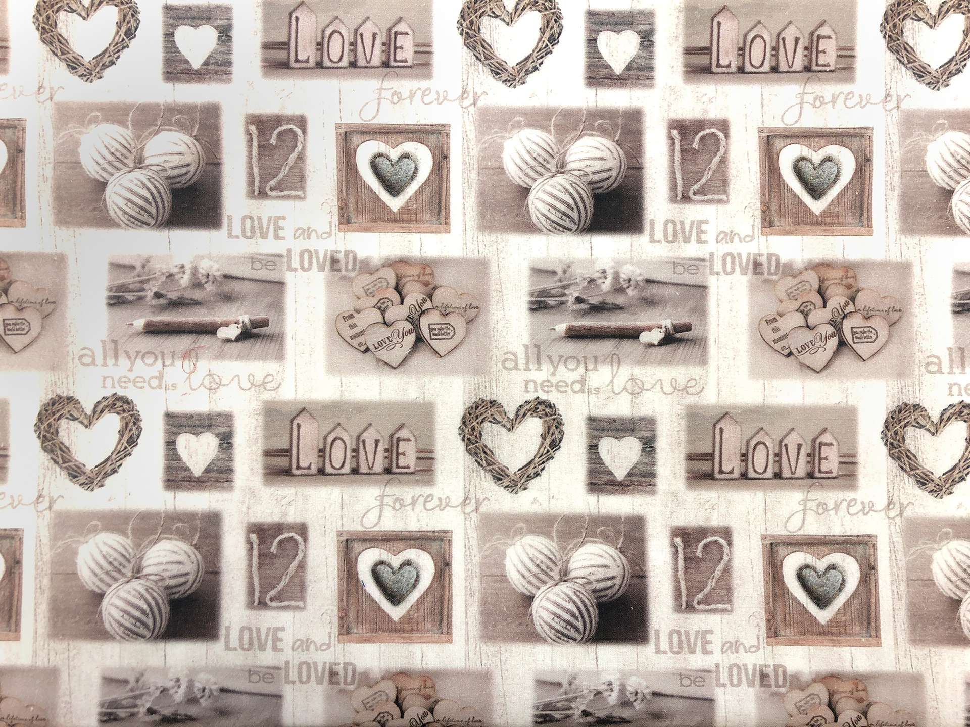 Love Collage Cotton Broadcloth Print