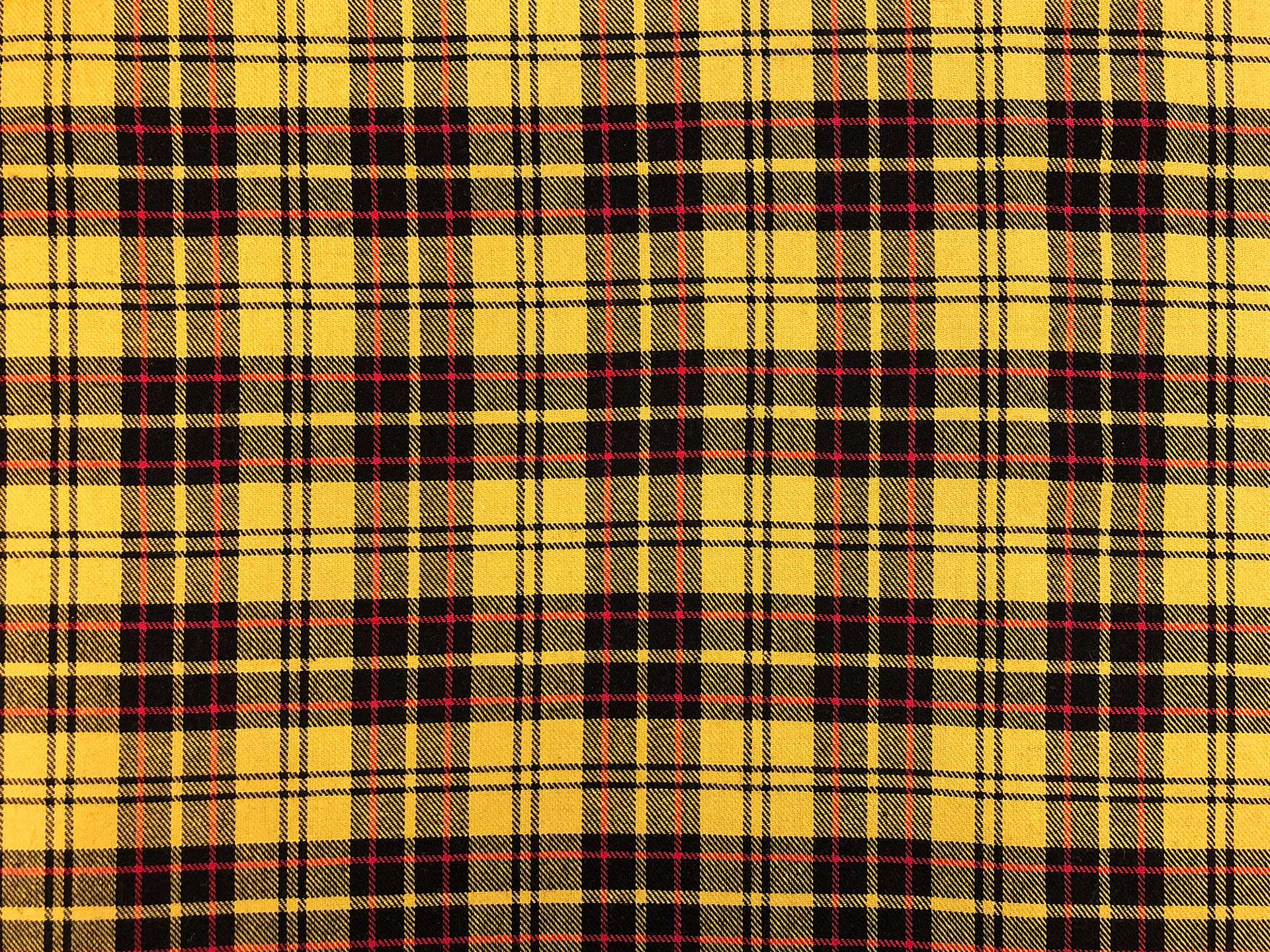 Japanese Cotton MacLeod Tartan in Yellow Black