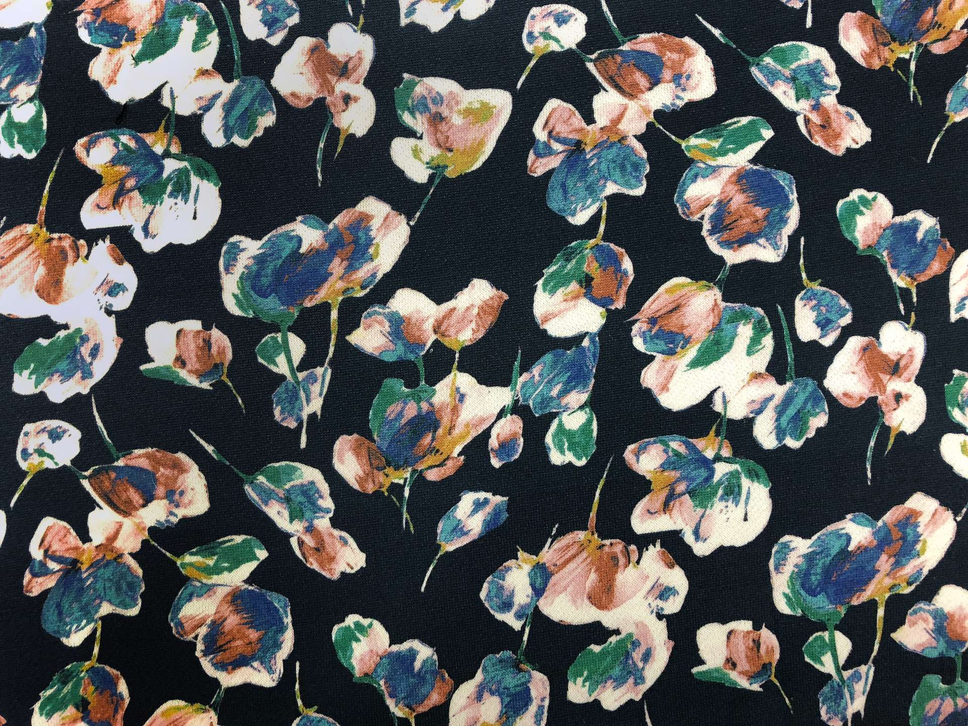 Japanese French Terry Knit With Floral Print