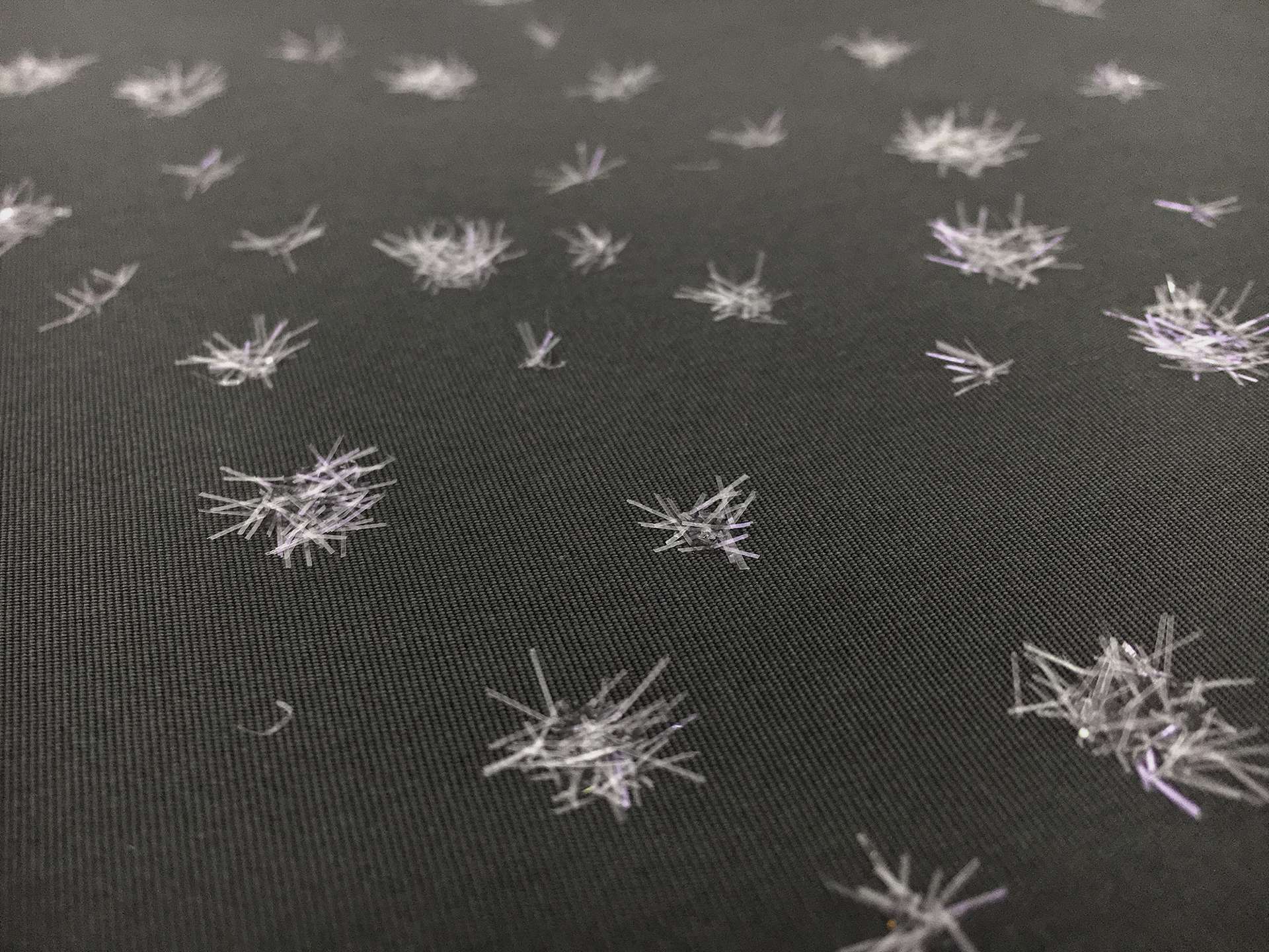 Novelty Metallic Flocking on Silk Faille