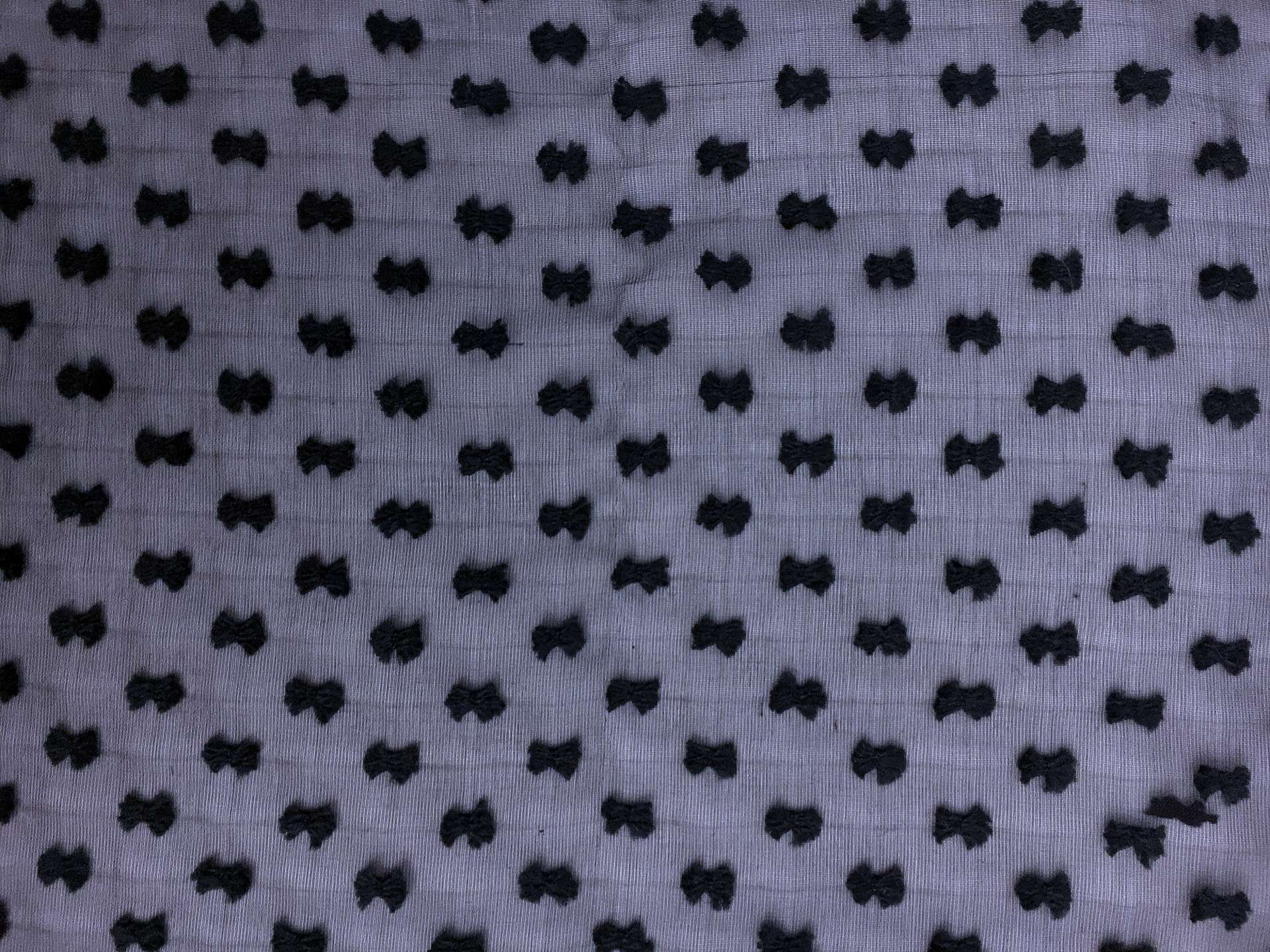 Silk and Cotton Swiss Dots on Chiffon