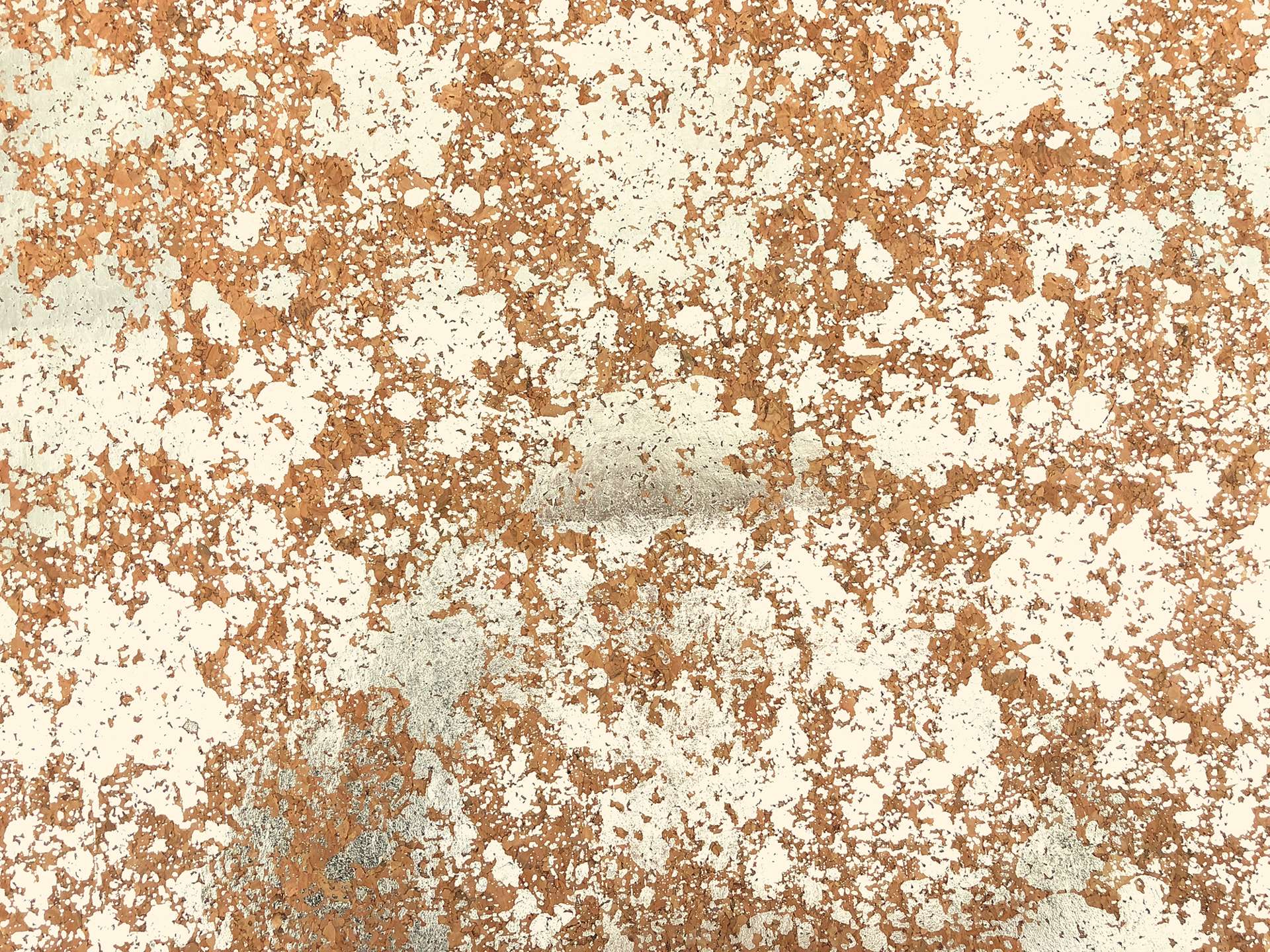 Metallic Cork in Natural Silver Splattered