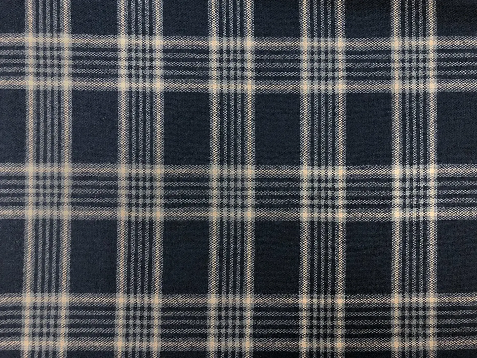 English Dormeuil Wool Plaid Suiting in Navy