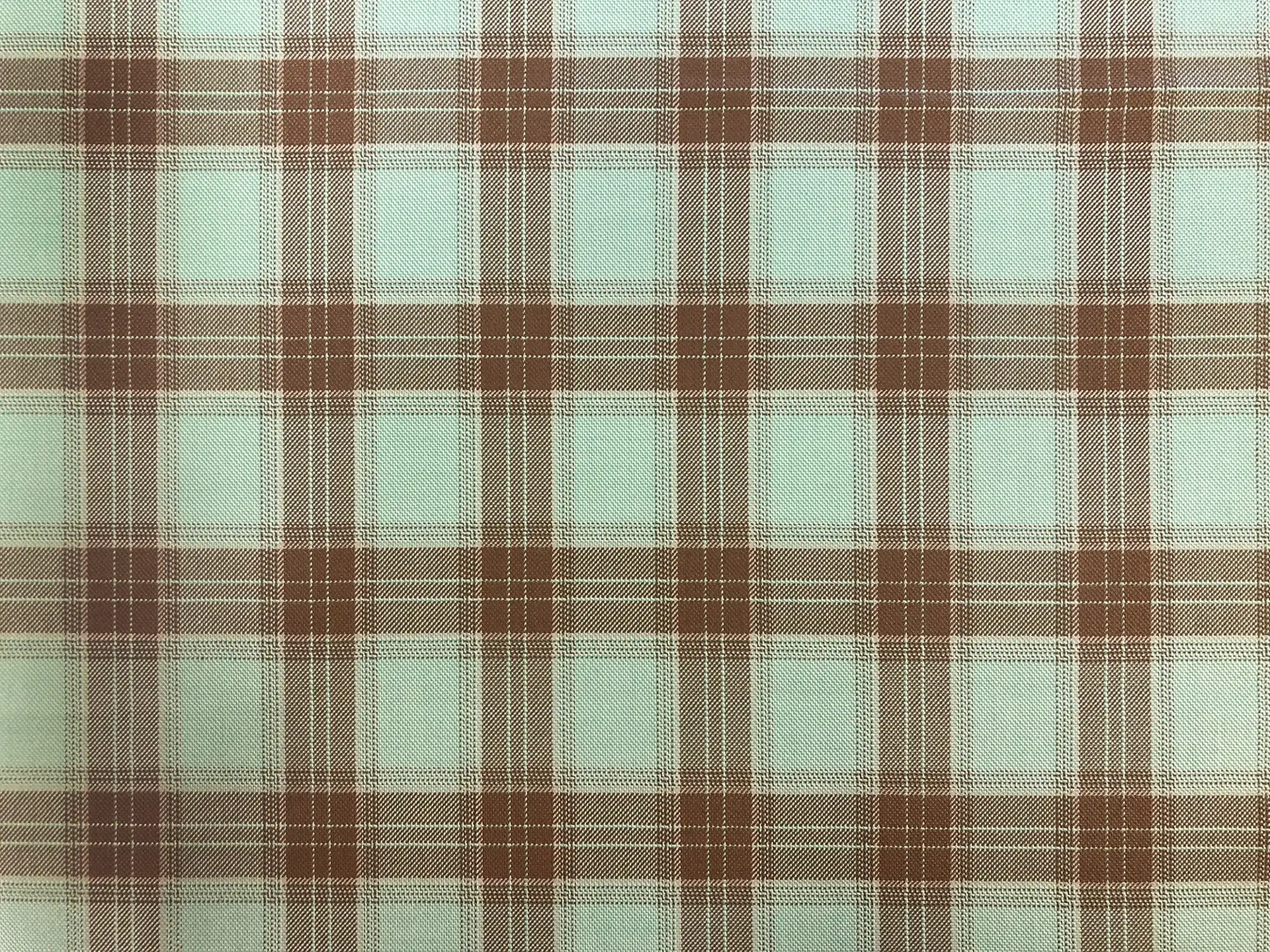 Italian Superfine Wool Silk Plaid Jacketing in Mint Chocolate