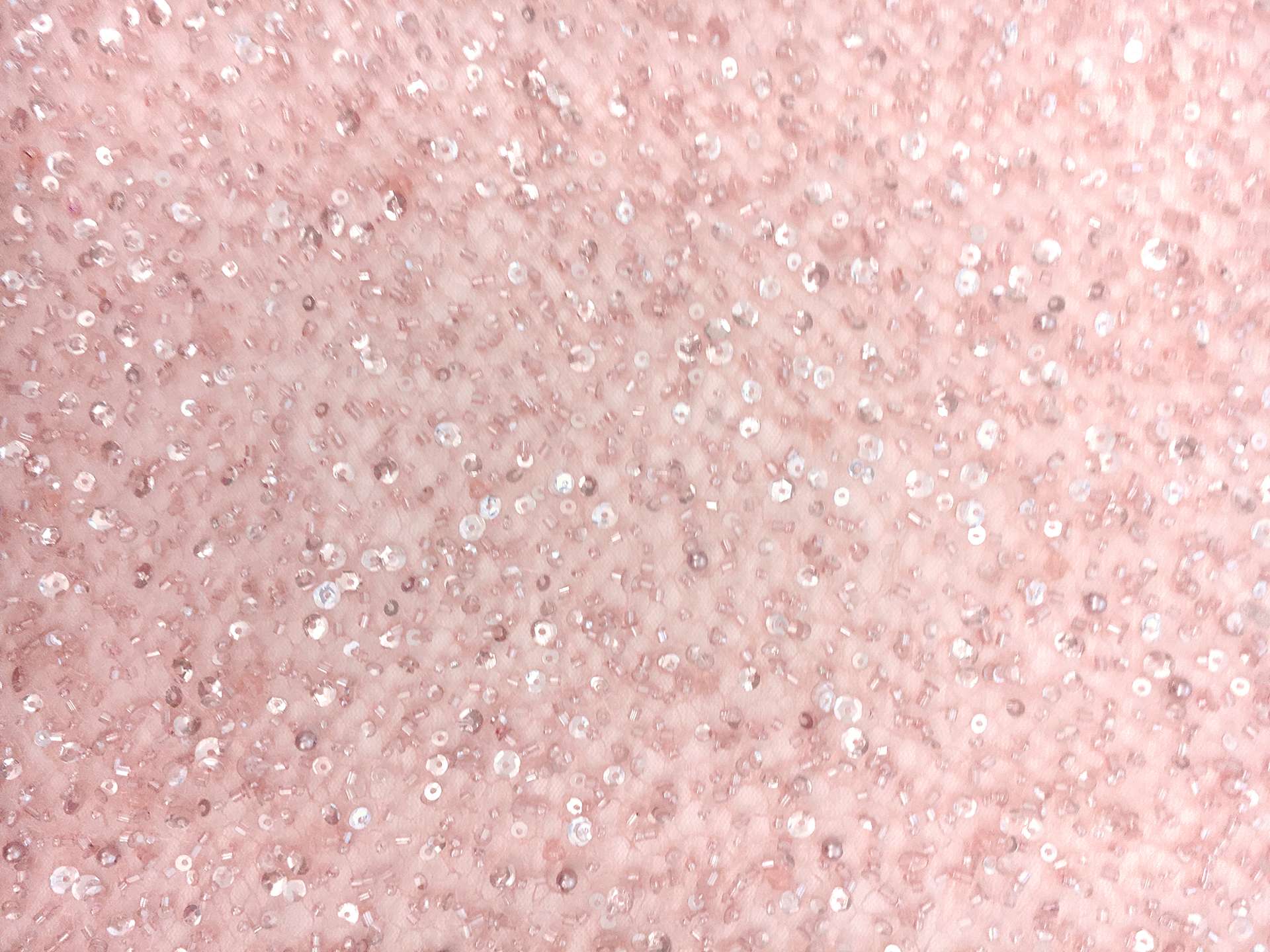 Heavy Beaded Tulle in Baby Pink