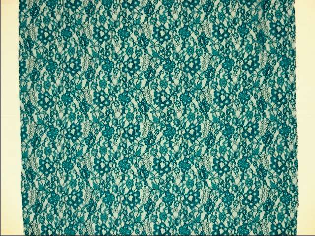 Peacock blue floral Stretch French Chantilly Lace