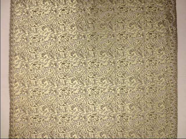 Double scallop paisley light gold metallic painted French Embroidered Lace