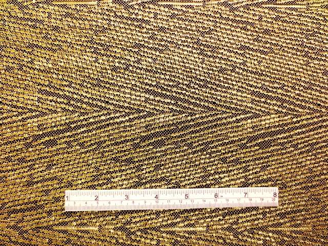 Single scallop gold metallic French Chantilly Lace